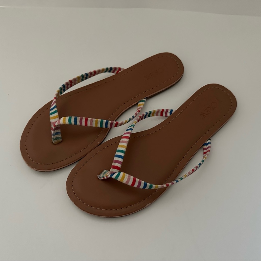 J. Crew Multicolor Striped Sandals